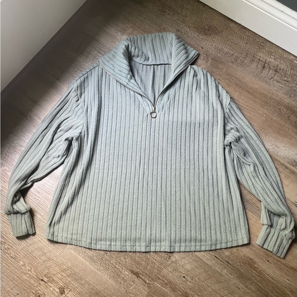Stylish three quarter zip sweatshirt